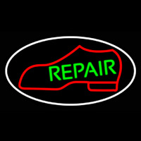 Red Boot Green Repair With Border Leuchtreklame