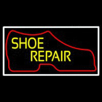 Red Boot Yellow Shoe Repair Leuchtreklame