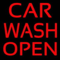 Red Car Wash Open Leuchtreklame