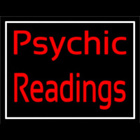 Red Cursive Psychic Readings With White Border Leuchtreklame