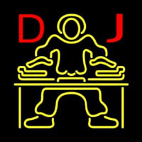 Red DJ Disc Jockey Music Leuchtreklame