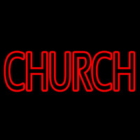 Red Double Stroke Church Leuchtreklame