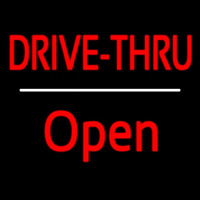 Red Drive Thru Open White Line Leuchtreklame