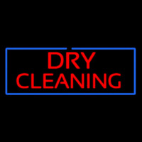 Red Dry Cleaning Blue Border Leuchtreklame