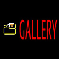 Red Gallery With Logo Leuchtreklame