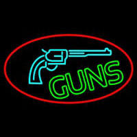 Red Guns Turquoise Logo Leuchtreklame