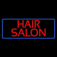 Red Hair Salon With Blue Border Leuchtreklame