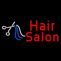 Red Hair Salon With Scissor Leuchtreklame