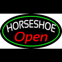 Red Horseshoe Open Leuchtreklame