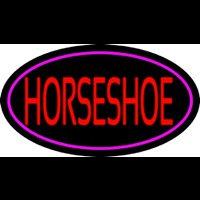 Red Horseshoe With Border Leuchtreklame