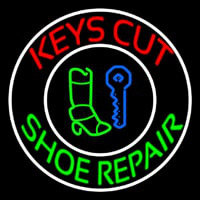 Red Keys Cut Green Shoe Repair Leuchtreklame