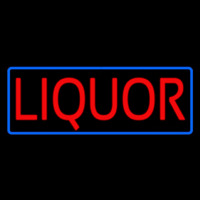 Red Liquor Blue Border Leuchtreklame