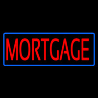 Red Mortgage Blue Border Leuchtreklame