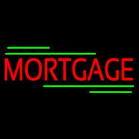 Red Mortgage Green Lines Leuchtreklame