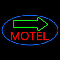 Red Motel With Green Arrow Leuchtreklame