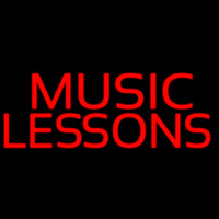 Red Music Lessons Leuchtreklame