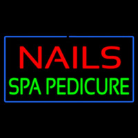 Red Nails Green Spa Pedicure With Blue Border Leuchtreklame