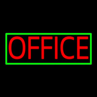 Red Office With Green Border Leuchtreklame