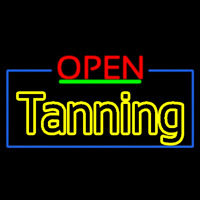 Red Open Double Stroke Tanning Leuchtreklame