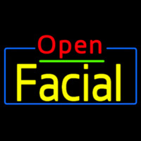 Red Open Yellow Facial Leuchtreklame