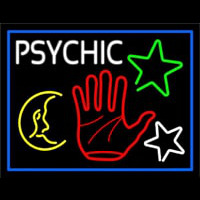 Red Palm Logo Psychic And Blue Border Leuchtreklame