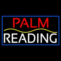 Red Palm Yellow Line White Reading Blue Border Leuchtreklame