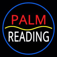 Red Palm Yellow Line White Reading Leuchtreklame