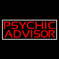 Red Psychic Advisor White Border Leuchtreklame