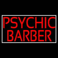 Red Psychic Barber With Border Leuchtreklame