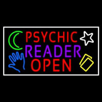 Red Psychic Purple Reader Red Open Block White Border Leuchtreklame