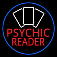 Red Psychic Reader White Cards And Blue Border Leuchtreklame