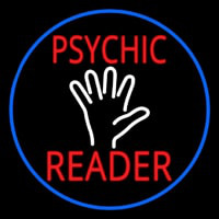 Red Psychic Reader White Palm And Blue Border Leuchtreklame