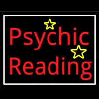 Red Psychic Reading With Stars Leuchtreklame