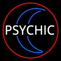 Red Psychic White Logo Leuchtreklame