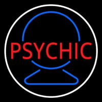 Red Psychic With Crystal White Border Leuchtreklame