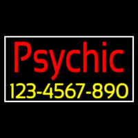 Red Psychic With Yellow Phone Number Leuchtreklame