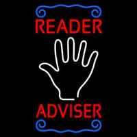 Red Reader Adviser With Palm Leuchtreklame