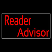 Red Reader Advisor With White Border Leuchtreklame