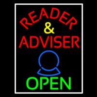 Red Reader And Advisor Open Leuchtreklame