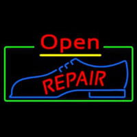 Red Repair Shoe Logo Open Leuchtreklame