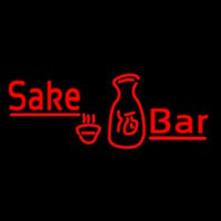 Red Sake Bar With Bottle And Glass Leuchtreklame