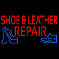 Red Shoe And Leather Repair Leuchtreklame