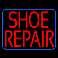 Red Shoe Repair Blue Border Leuchtreklame