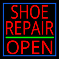 Red Shoe Repair Open Leuchtreklame