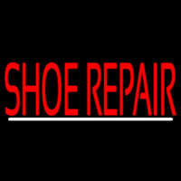 Red Shoe Repair With Line Leuchtreklame