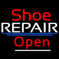 Red Shoe White Repair Open Leuchtreklame