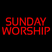 Red Sunday Worship Leuchtreklame