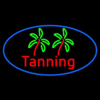 Red Tanning With Palm Tree Leuchtreklame