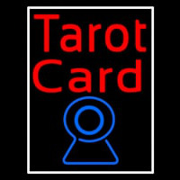 Red Tarot Card Blue Crystal With White Border Leuchtreklame