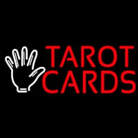 Red Tarot Cards White Palm Leuchtreklame